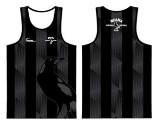 Mens SENIOR Training Singlet:Black/white